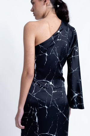 VESTIDO MIDI ASIMETRICO