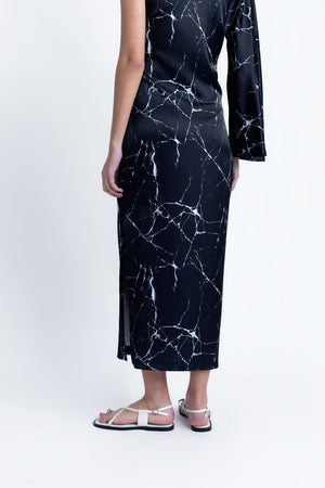 VESTIDO MIDI ASIMETRICO